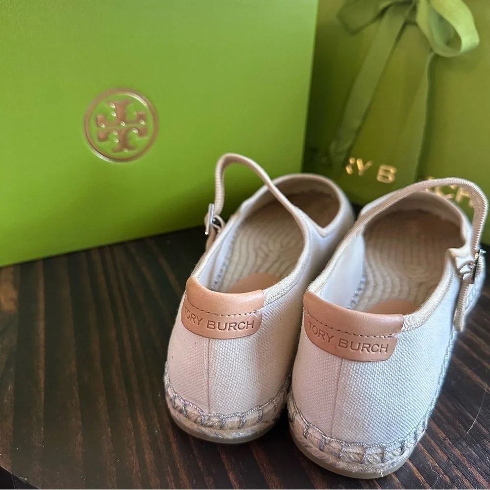 Tory Burch Cream Espadrille Mary flats